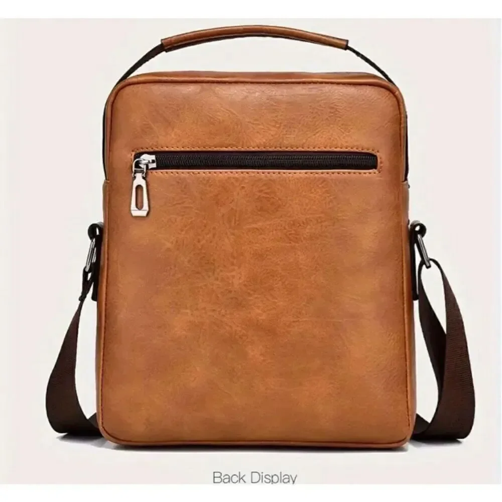 NWT CLASSIC Vintage Tan Camel Shoulder Spacious Multi-Pocket Office Travel Bag